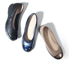 [ラックラック] 空飛ぶパンプス エナメルバイカラー (22.5cm, ブラック)