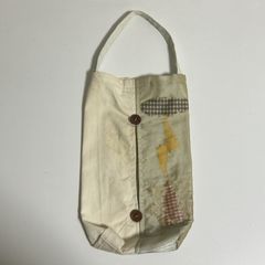 [ハンドメイド]6:ティッシュケース　吊り下げ式　取っ手付き　シミあり