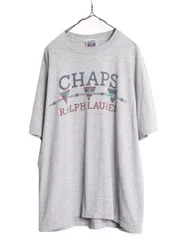【お得なクーポン配布中!】 80s USA製 チャップス ラルフローレン プリント 半袖 Tシャツ メンズ XL / 80年代 ヴィンテージ CHAPS ポロ シングルステッチ 大きいサイズ