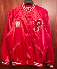 MADE IN USA製 80s～90s Cardinal × PEANUTS SNOOPY ナイロンサテンスタジアムジャケット レッド Mサイズ