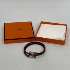 HERMES エルメス Hブレスレット レザー オレンジ 箱付 - メルカリ