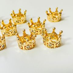 ステンレスパーツ✳︎ビジュー付き✳︎王冠✳︎ブレスレット✳︎ゴールドカラー⑬