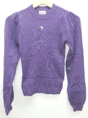 ◇ ⊇ Arnold Palmer アーノルドパーマー ラメ 長袖 リブニット セーター パープル レディース E  【1411130014048】