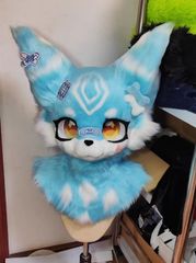 着ぐるみヘッド ウサギ耳 ミントグリーン 兎面 全頭ヘッド