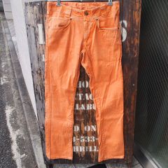【Hollywood Ranch Market】 ハリウッドランチマーケット ハリラン 聖林公司 ワークパンツ 変形 ダブルポケット ボトムス オレンジ w30 (M)