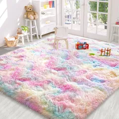 新品 AIMECO ラグマット カーペット 可愛いじゅうたん 洗える 北欧おしゃれ rug carpet 抗菌除ダニ 子供部屋 リビング 女の子寮 サラリーマン 120*180cmピンクに染める