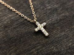【管理番号117】 TIFFANY＆Co.  ティファニー メトロ ミニクロス ダイヤモンド ネックレス K18 PG ピンクゴールド