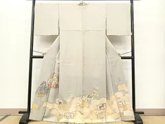 FH-16 付下げ【松尾光琳】半色 源氏香 銀糸銀彩 暈し 無双 落款