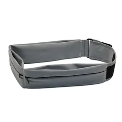 【グレー】ランニングポーチ ポケット3つ コンパクト 揺れない 大容量 超軽量 防水 防汗 安定感 スマホ ペットボトル収納可