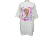 極美品 VINTAGE ヴィンテージ 90's Barbie Doll バービー人形 Tシャツ サイズL 1991年 ホワイト マテル社 中古 4b001550