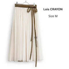 Lois CRAYON ロイスクレヨン チュール プリーツ フレア ロング スカート M