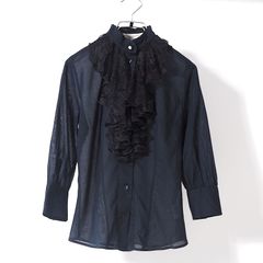 イタリア製】NARACAMICIE シルク袖ブラウス 立体裁断 黒 9〜11号 