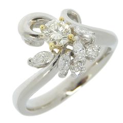 【返品OK】0.31ct 天然ダイヤ リング 11.5号 Pt900 K18YG 新品仕上げ済み 合計0.28ct 天然ダイヤ レディース プラチナ 白金 18K 18金 イエローゴールド 一粒 1粒 1P【送料無料】【中古】のサムネイル