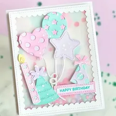 カッティングダイ　背景つき 風船