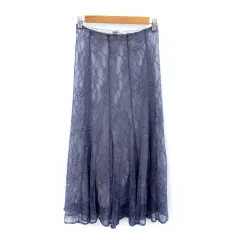 プロポーション ボディドレッシング PROPORTION BODY DRESSING フレアスカート ロング丈 マキシ丈 総レース 花柄 S 紫 パープル /SY12