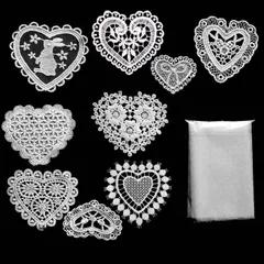 【数量限定】人気レース生地 刺繍花 花と蝶のパターン 縫製 DIY 服 工芸品の装飾 パッチ アップリケ sempiterno モチーフ バッグ 靴 帽子 飾り アクセサリー (（ホワイト 9個セット④）)