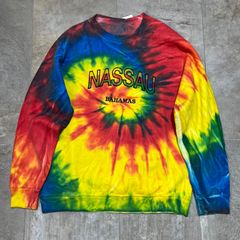 Fruit of the Loom  タイダイ  スウェット  M size  フルーツオブザルーム  マルチカラー  NASSAU BAHAMAS  カラフル  渦巻  トレーナー  古着