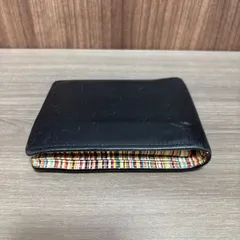 ▪️Paul Smith ポールスミス 2つ折り財布 本革 レザー コンパクト ウォレット ブラック ストライプ メンズ