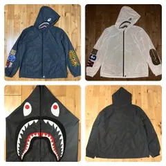 ☆APE☆シャークパーカー☆グレー☆裏地サーマル☆正規 COLOR CAMO SHARK WIDE FIT FULL ZIP DOUBLE HOODIE M（パーカー