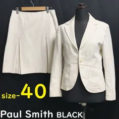 ポールスミス/Paul Smith BLACK★リネン混/ジャケット&プリーツスカート/初夏スーツ/上下セットアップ【40/M-L程度/白系】Set up◆cBH670