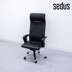 【展示品】Sedus セダス OF COURSE EXECUTIVE オフコース エグゼクティブ オフィス アーム キャスター スウィベル チェア レザー ブラック マティアス・サイラー 定価51万