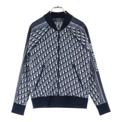 Christian Dior (クリスチャンディオール) オブリーク レーヨン ジップアップ ジャケット ブルゾン レディース ホワイト/ネイビー 143G33A4057のサムネイル