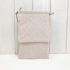 スマホポシェット【さくら】　刺し子・綿麻・コットン