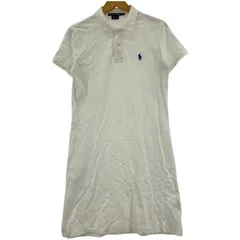 RALPH LAUREN SPORT ラルフローレンスポーツ ワンポイントロゴ刺繡 ポロワンピース sizeM/ホワイト