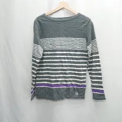 ◇ ⊂ ビームス シンプル　ボーダー 長袖 長袖Tシャツ サイズL ブラック系 メンズレディース E  【1505220002326】