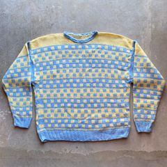 スクエアモチーフ　アクリル　ニットプルオーバー