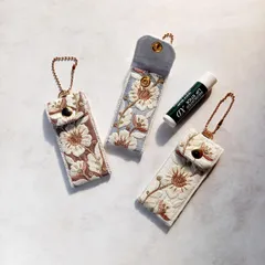 インド刺繍リボンのリップポーチ　No.8　リップケース　印鑑ケース