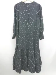 ◇ ⊂ my stic マイスティック 総柄 長袖 ロング 総柄デザインワンピース サイズ1 ブラック系 レディース E  【1507280014912】