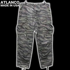 USA製 ATLANCO タイガーカモ カーゴパンツ LARGE-REGULAR/約100cm アトランコ リップストップコットン ミリタリー タイガーストライプ 迷彩柄