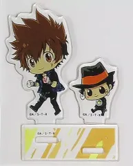 【中古】アクリルスタンド・アクリルパネル 沢田綱吉＆リボーン ミニアクリルスタンド 「ひこくじONLINE 家庭教師ヒットマンREBORN!-FIGHT IT OUT-」 B-1賞