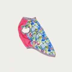 犬服　4L胴回76　ウォーターCOOL　スプラッシュWH×メッシュPK　肩フリル　背中フリル