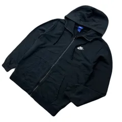 ナイキ NIKE ジップアップ 薄手 スウェット パーカー ブラック 黒 メンズ L 通年 スポーツ アメカジ タウンユース 万能 ヘビロテ■CD349