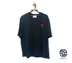 Tシャツ/カットソー(半袖/袖なし)黒XXL新品 AMI Paris アミ グラフィック Tシャツ オールブラック