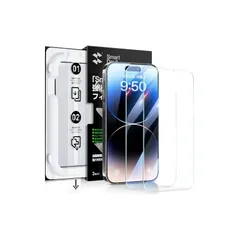 「Smart Box」 SmartDevil 強化ガラスフィルム iPhone 14 Pro 用 ガラスフイルム ガイドボックス付き 貼り付け簡単 9H硬度 高透過率 光沢 気泡レス ロック解除フイルム 滑らかな手触り いphone 14 pro 対応 0