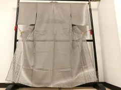 平和屋着物＊夏物　訪問着　ぜんまい紬　刺繍　先導　暈し染め　金糸　正絹　逸品　AAAV7847ph