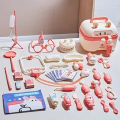 【全新品】お医者さんごっこ お医者さんセットおもちゃ おままごと 41点セット ごっこ遊び ミニドクター ロールプレイ 診察道具 聴診器 おもちゃ 収納ケース付き クリスマス プレゼント