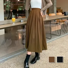 プリーツロングスカート レディース ボトムス 春 夏服 韓国ファッション 10代 20代 30代 オフィスカジュアル フレア ミモレ丈 大きいサイズ