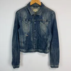 DIESEL ディーゼル デニムジャケット ブルー 色落ち Sサイズ レディース 古着 ストリート アメカジ ショート丈 短丈
