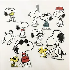 スヌーピー SNOOPY   貼って剥がせる  H185*W130mm 9枚入り