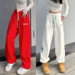 【在庫限り】レディース ワイドスウェットパンツ ロゴ入り