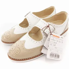 アシックス asics ペダラ pedala タグ付き ローヒールシューズ ワンベルトスリッポン 天然皮革 レザー ブローグ 22cm ホワイト ヌード 1212A113 /UOのサムネイル
