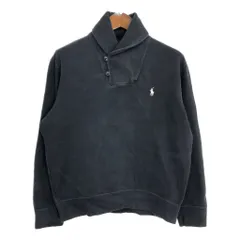 Polo by Ralph Lauren ポロ ラルフローレン ショールカラー コットンセーター ブラック (メンズ M) 中古 古着 S8960