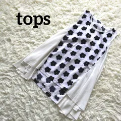 ノンスリーブ トップス　レディース　花柄　flower 白　黒　かわいい