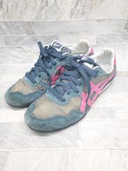 ◇ Θ Onitsuka Tiger オニツカタイガー F050515 スニーカー シューズ サイズ24.5㎝ グリーン マルチ レディース P  【1409250032110】