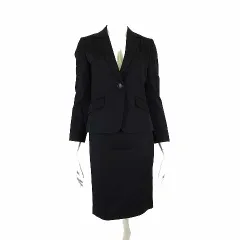 コムサデモード COMME CA DU MODE スカートスーツ 上下 セットアップ フォーマル BOTTO GIUSEPPE イタリア製 生地 ジャケット スカート XXS 黒 ブラック 美品