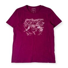 LACOSTE ラコステ SLIM FIT スキー デザイン 半袖 Tシャツ 5/赤紫 メンズ ファブリカ